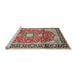 Sideview of Machine Washable Traditional Tan Brown Rug, wshtr449