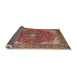 Sideview of Traditional Red Medallion Rug, tr4490