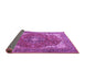 Sideview of Medallion Purple Traditional Rug, tr4490pur