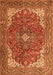 Serging Thickness of Machine Washable Medallion Orange Traditional Area Rugs, wshtr4490org