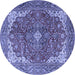 Round Medallion Blue Traditional Rug, tr4490blu