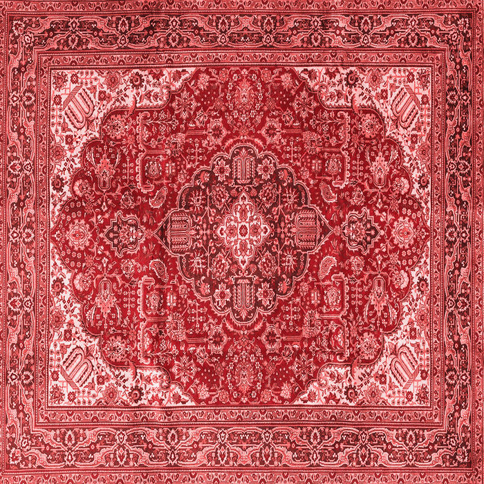 Machine Washable Medallion Red Traditional Rug, wshtr4490red