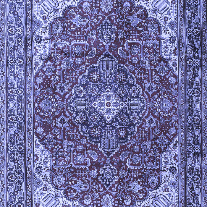 Machine Washable Medallion Blue Traditional Rug, wshtr4490blu
