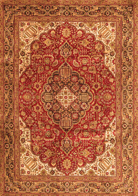 Medallion Orange Traditional Rug, tr4490org