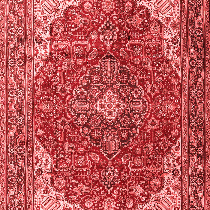 Machine Washable Medallion Red Traditional Rug, wshtr4490red