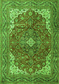 Medallion Green Traditional Rug, tr4490grn