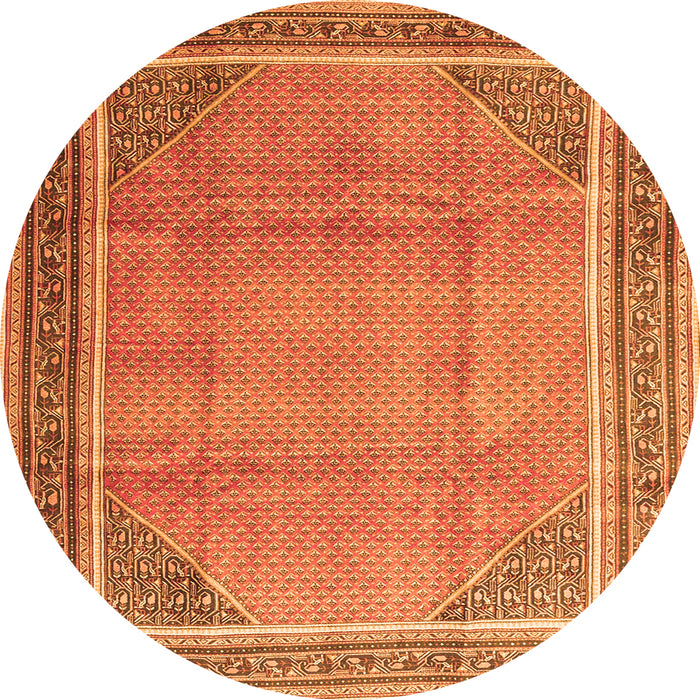 Machine Washable Persian Orange Traditional Area Rugs, wshtr4491org