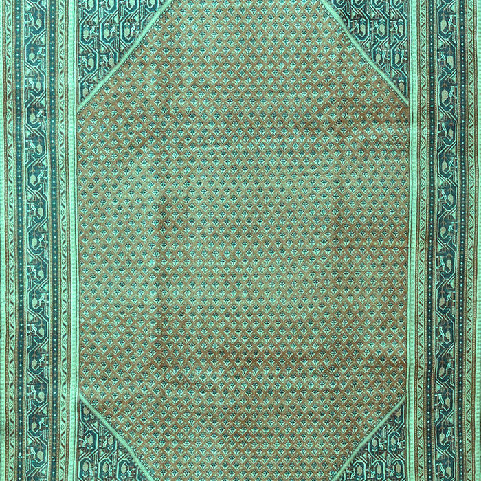 Machine Washable Persian Turquoise Traditional Area Rugs, wshtr4491turq