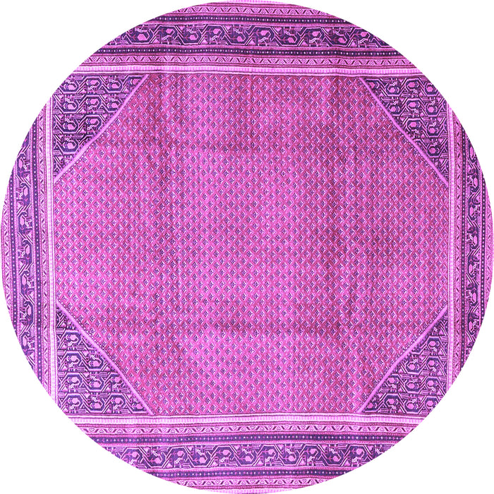 Round Persian Purple Traditional Rug, tr4491pur