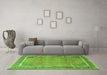 Machine Washable Persian Green Traditional Area Rugs in a Living Room,, wshtr4491grn