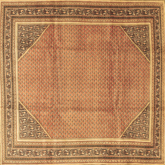 Square Persian Brown Traditional Rug, tr4491brn