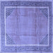 Square Persian Blue Traditional Rug, tr4491blu