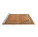 Sideview of Machine Washable Persian Brown Traditional Rug, wshtr4491brn