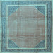 Square Persian Light Blue Traditional Rug, tr4491lblu