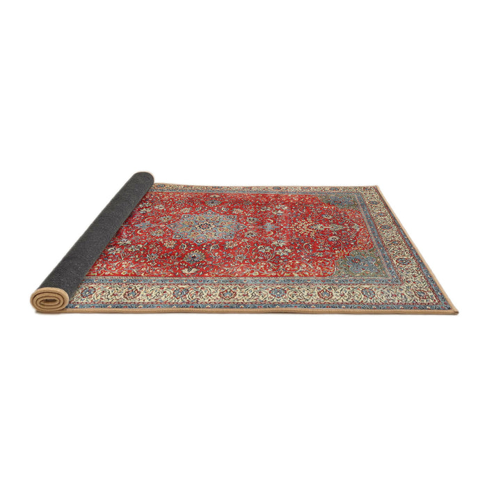Sideview of Traditional Tan Brown Medallion Rug, tr4492