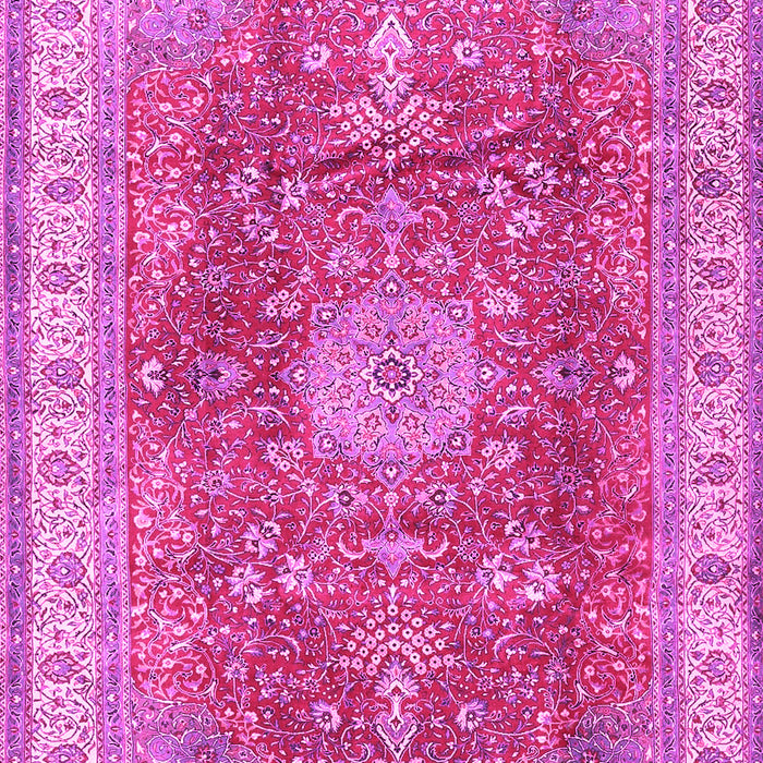 Machine Washable Medallion Pink Traditional Rug, wshtr4492pnk