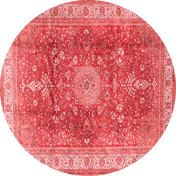 Machine Washable Medallion Red Traditional Rug, wshtr4492red