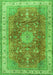 Serging Thickness of Machine Washable Medallion Green Traditional Area Rugs, wshtr4492grn