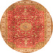 Square Medallion Orange Traditional Rug, tr4492org