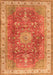 Serging Thickness of Machine Washable Medallion Orange Traditional Area Rugs, wshtr4492org