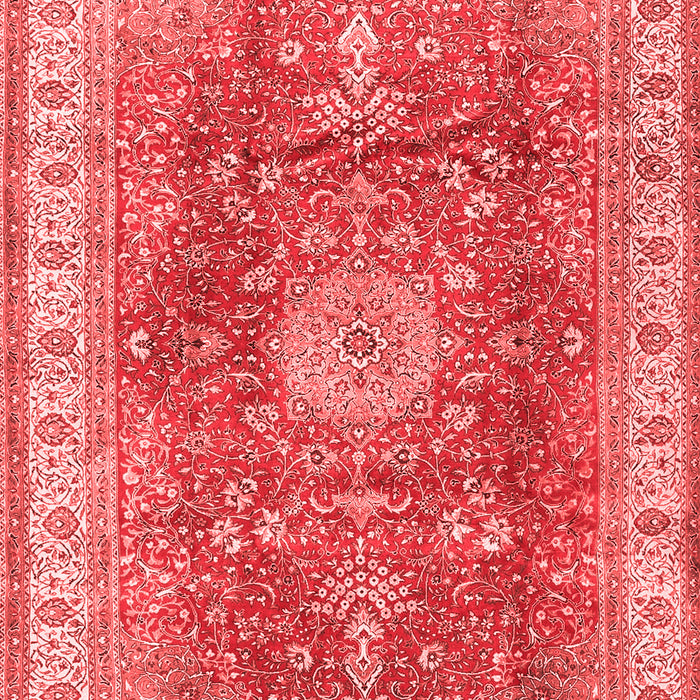 Machine Washable Medallion Red Traditional Rug, wshtr4492red