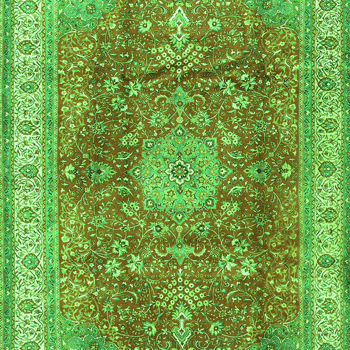 Medallion Green Traditional Rug, tr4492grn