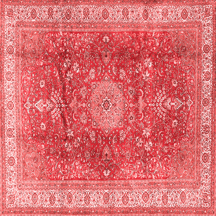 Machine Washable Medallion Red Traditional Rug, wshtr4492red