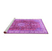 Sideview of Machine Washable Medallion Purple Traditional Area Rugs, wshtr4492pur