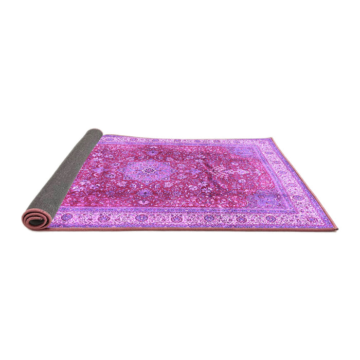Sideview of Medallion Purple Traditional Rug, tr4492pur