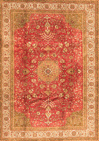 Medallion Orange Traditional Rug, tr4492org