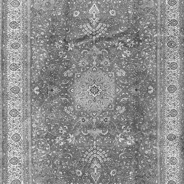 Serging Thickness of Machine Washable Medallion Gray Traditional Rug, wshtr4492gry