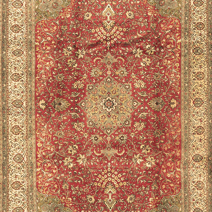 Machine Washable Medallion Brown Traditional Rug, wshtr4492brn