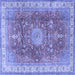 Square Medallion Blue Traditional Rug, tr4492blu