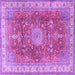 Square Medallion Purple Traditional Rug, tr4492pur