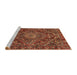 Sideview of Machine Washable Traditional Tomato Red Rug, wshtr4493