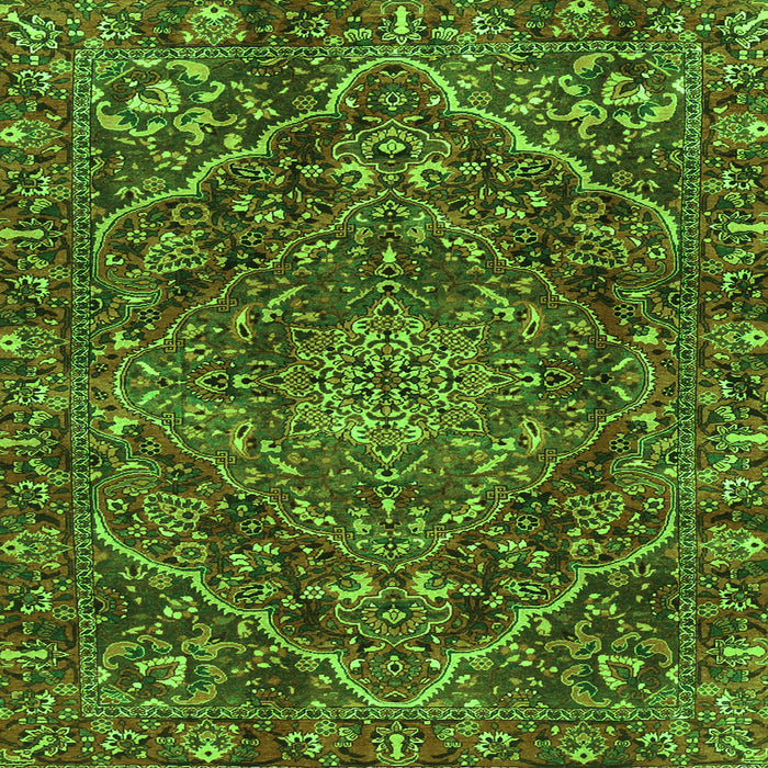 Serging Thickness of Persian Green Traditional Rug, tr4493grn