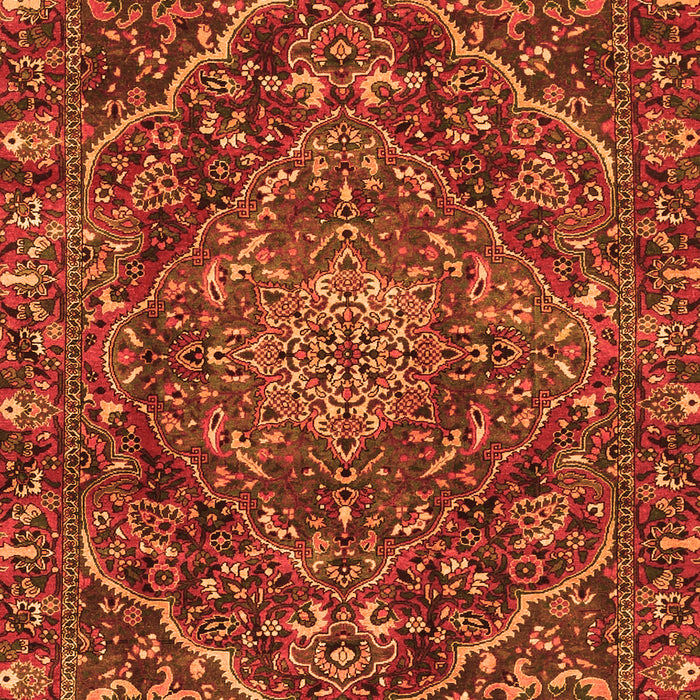 Serging Thickness of Machine Washable Persian Orange Traditional Area Rugs, wshtr4493org