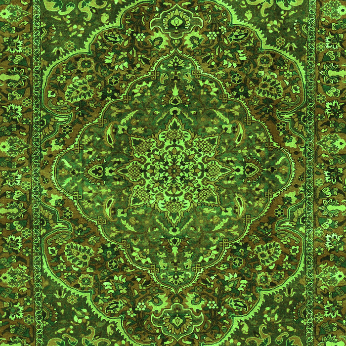 Serging Thickness of Machine Washable Persian Green Traditional Area Rugs, wshtr4493grn