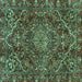 Square Persian Turquoise Traditional Rug, tr4493turq