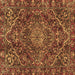 Square Machine Washable Persian Brown Traditional Rug, wshtr4493brn