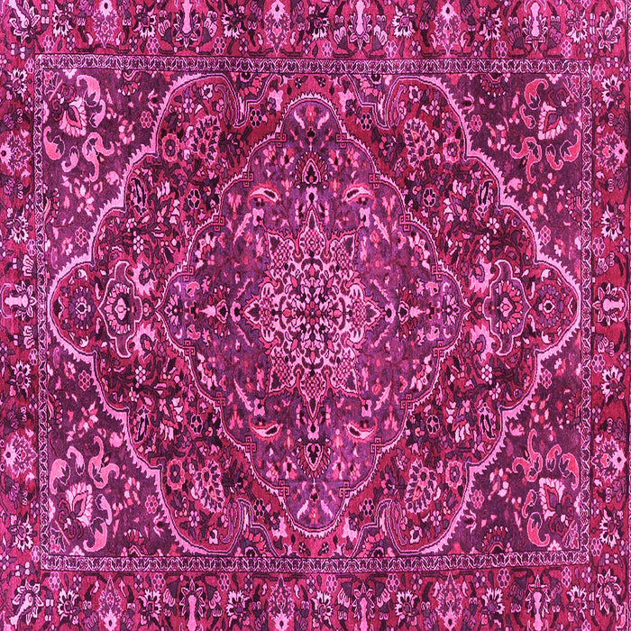 Square Machine Washable Persian Pink Traditional Rug, wshtr4493pnk