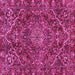 Square Machine Washable Persian Pink Traditional Rug, wshtr4493pnk