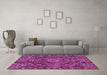 Machine Washable Persian Purple Traditional Area Rugs in a Living Room, wshtr4493pur