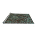 Sideview of Machine Washable Persian Light Blue Traditional Rug, wshtr4493lblu