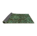 Sideview of Persian Turquoise Traditional Rug, tr4493turq