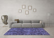 Machine Washable Persian Blue Traditional Rug in a Living Room, wshtr4493blu