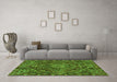 Machine Washable Persian Green Traditional Area Rugs in a Living Room,, wshtr4493grn