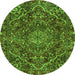 Square Persian Green Traditional Rug, tr4493grn
