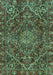 Machine Washable Persian Turquoise Traditional Area Rugs, wshtr4493turq