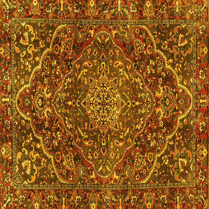 Square Machine Washable Persian Yellow Traditional Rug, wshtr4493yw